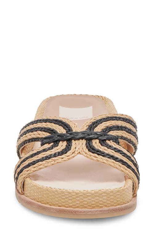 Dolce Vita Selda Wide Sandals Natural Black Raffia In Multi