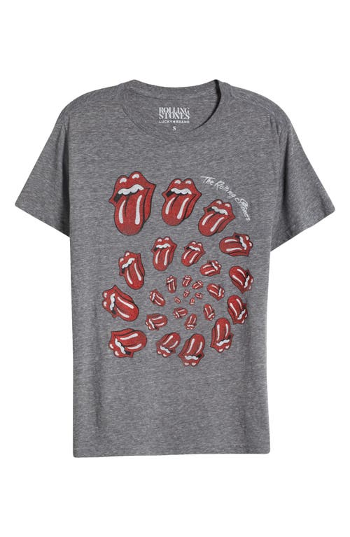 Lucky Brand Rolling Stones Spiral Graphic T-Shirt in Medium Heather Grey 