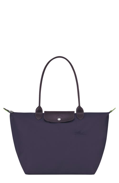 Le Pliage Green Recycled Canvas Large Shoulder Tote in Bilberry