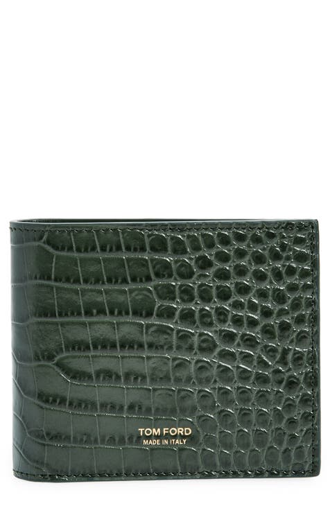 Croc Embossed Patent Leather Bifold Wallet