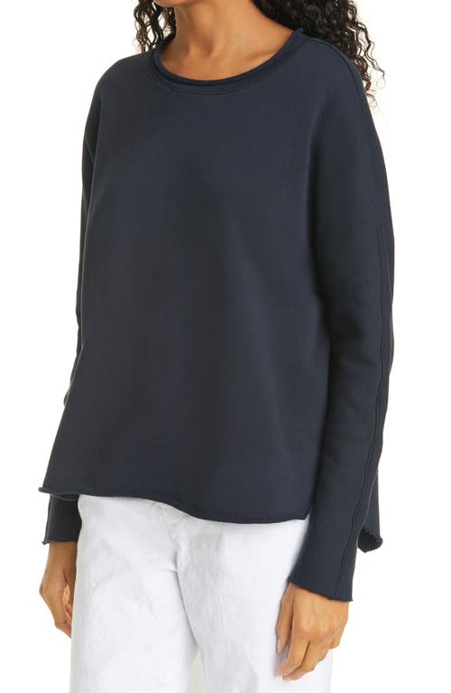 Frank & Eileen Anna Long Sleeve Capelet Sweatshirt In British Royal Navy