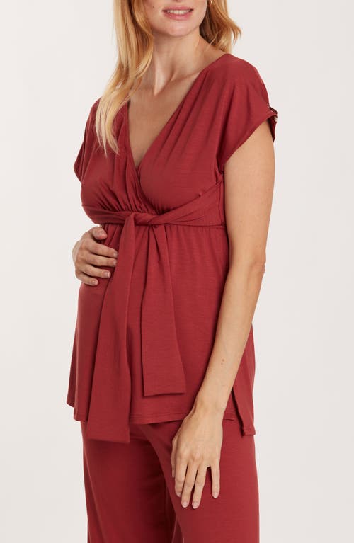 Shop Cache Coeur Origin Maternity/nursing Pajama Top In Terracota