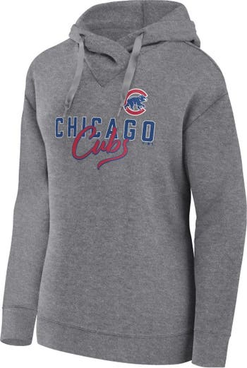 Profile Men's Heather Gray/Royal Chicago Cubs Big & Tall Raglan Hoodie Full-Zip Sweatshirt