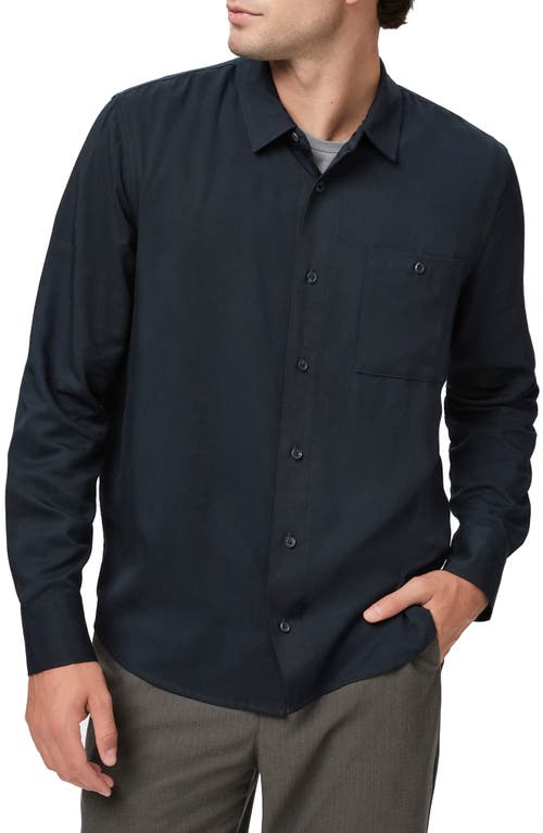 PAIGE Wardin Solid Button-Up Shirt Black at Nordstrom,