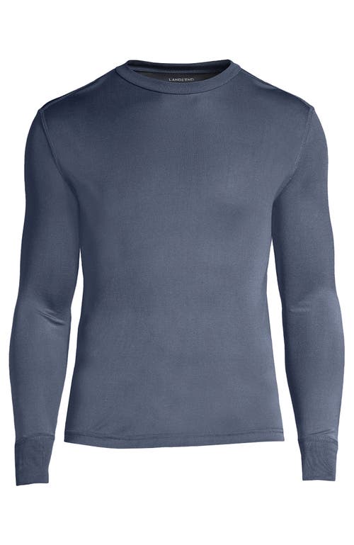 Shop Lands' End Silk Long Underwear Crew Neck In Shale