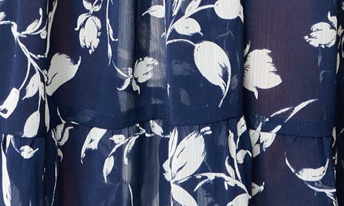 Shop Gibsonlook Kira Drawstring Maxi Dress In Navy/white Flower Print