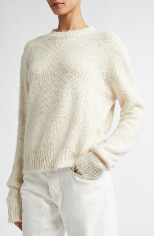 Shop Jil Sander Shrunken Alpaca Blend Sweater In Chalk