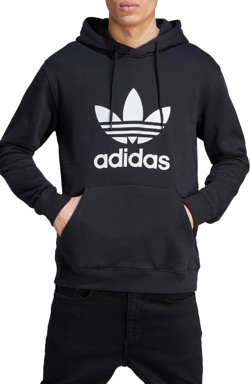 Adidas Originals Adidas Lifestyle Trefoil Graphic Hoodie In Black/white