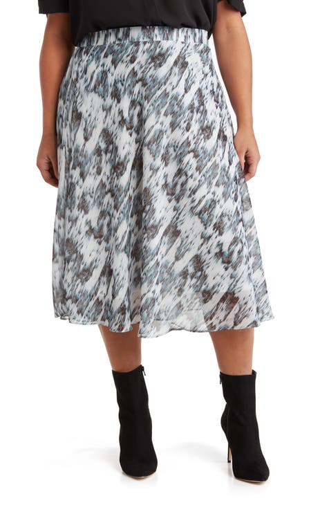 Abstract Print Skirt