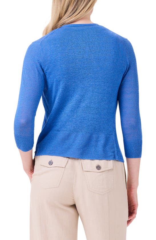 Shop Nic + Zoe 4-way Linen Blend Convertible Cardigan In True Blue