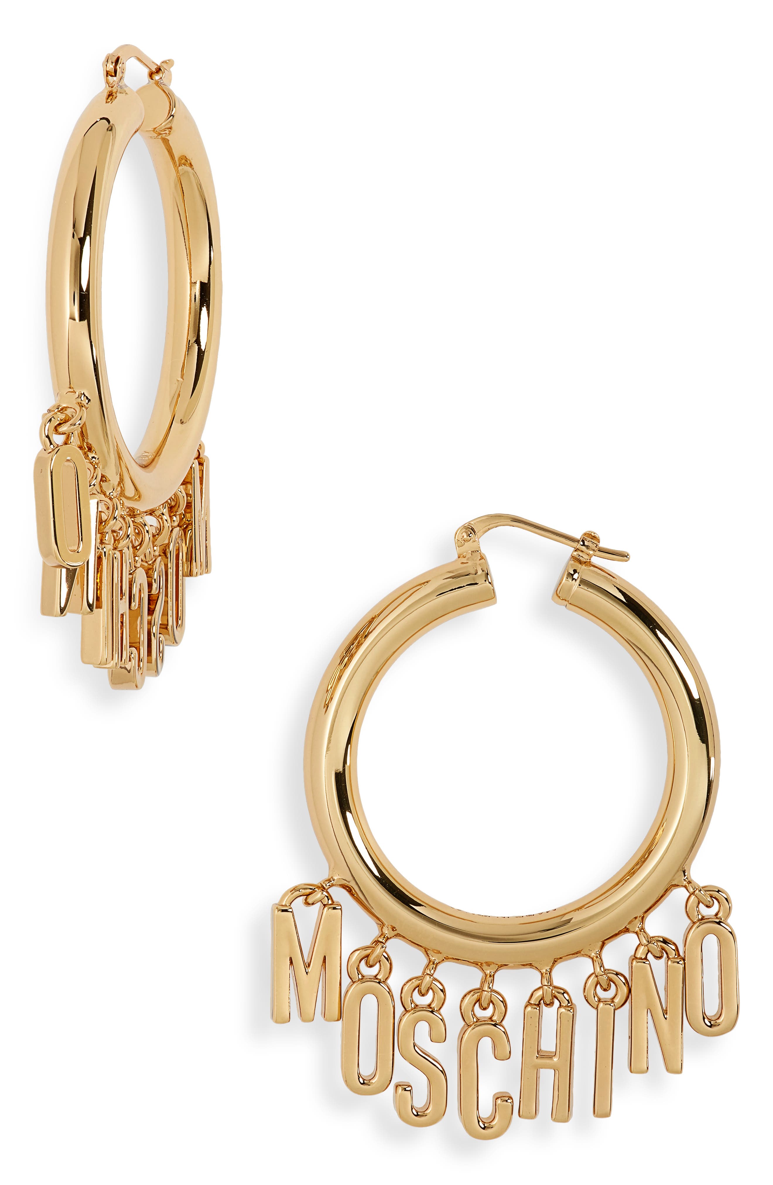 moschino hoop earrings