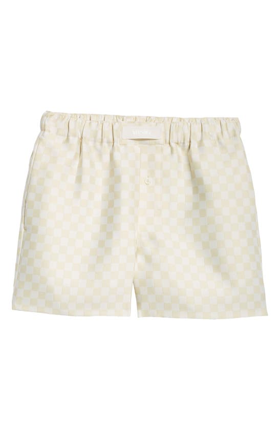 Shop Versace Contrasto Duchesse Shorts In 2kh30 Light Sand White