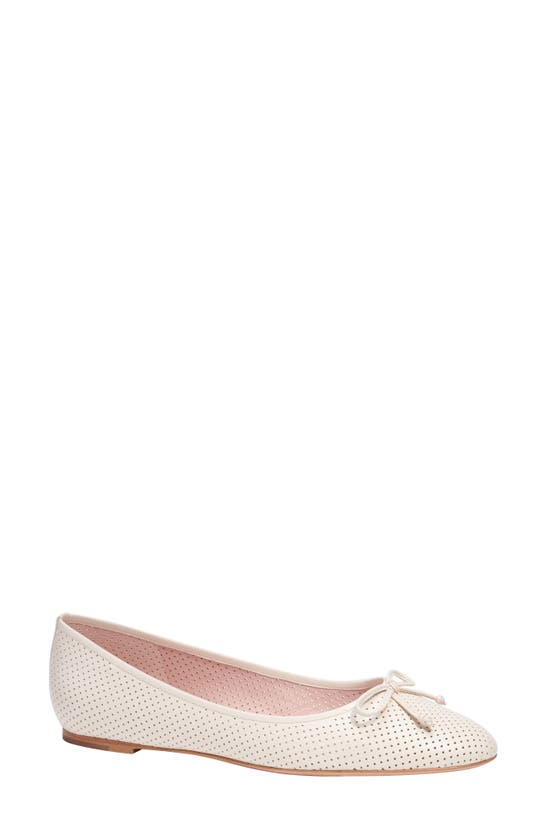 Kate Spade Veronica Bow Perforated Ballerina Flats In Parchment | ModeSens
