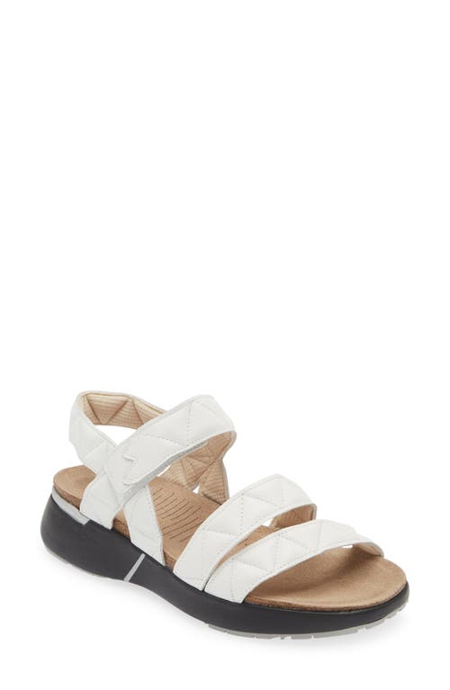 Kayla Sport Wedge Sandal in Soft White Leather