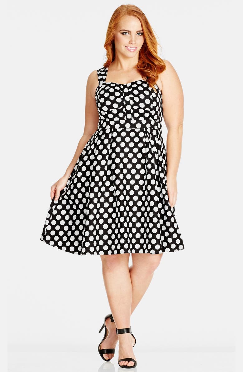 City Chic 'So Spotty' Fit & Flare Dress (Plus Size) | Nordstrom