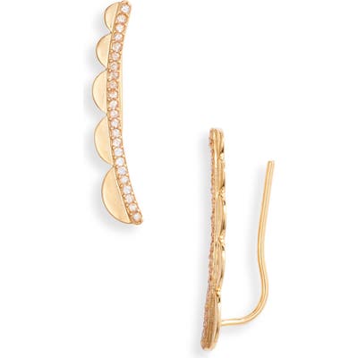 Kate Spade New York Pave Scallop Ear Crawlers