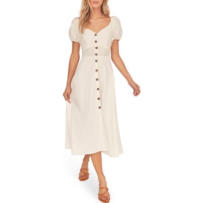 Astr The Label Pippa Midi Dress, White