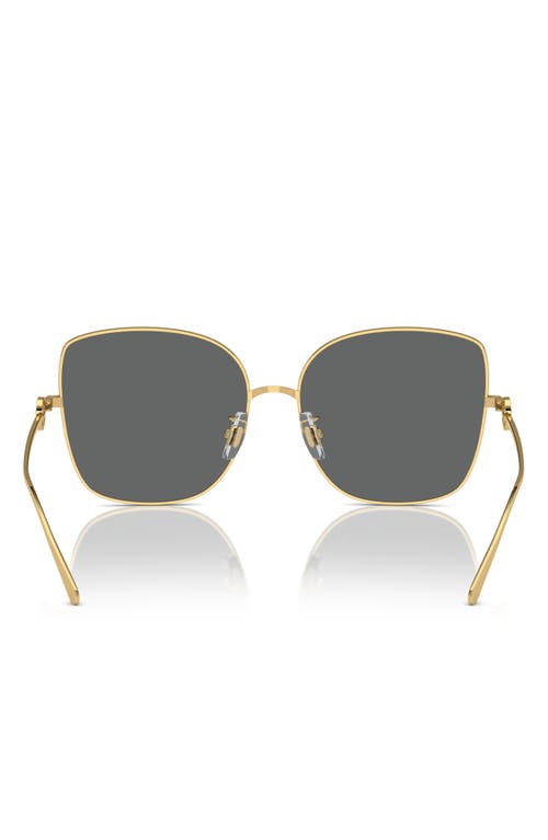 Tory Burch 60mm Oversize Butterfly Sunglasses In Gold/dark Grey