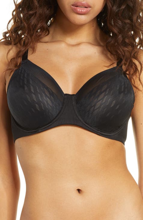 Wacoal Bra Womens 36D Black Feather Embroidery Underwire
