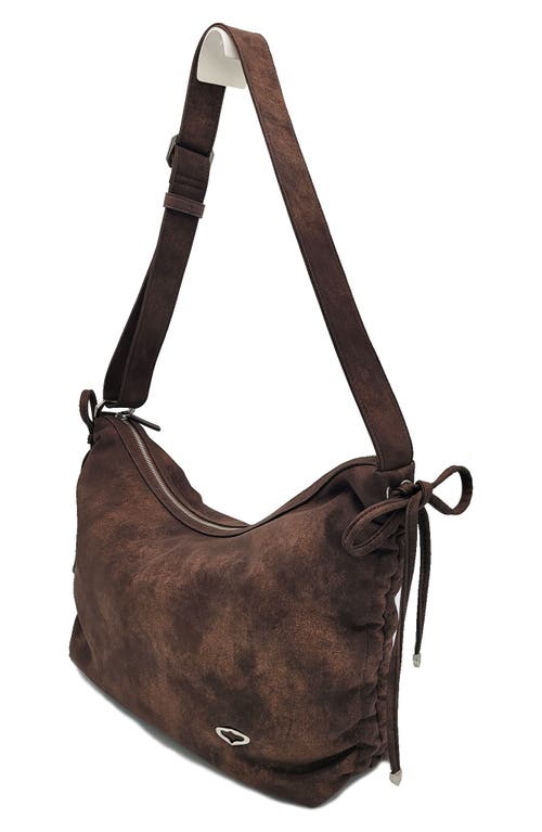 Shop Oryany Rusty Faux Suede Crossbody Bag In Copper Brown