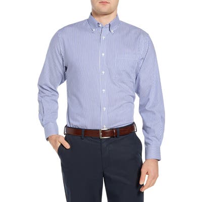 Nordstrom Shop Smartcare(TM) Traditional Fit Stretch Stripe Dress Shirt - Blue