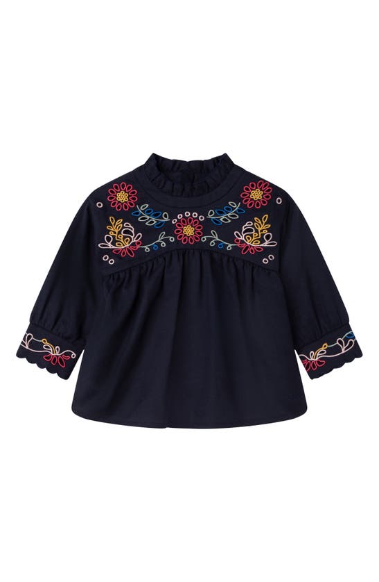 Click to view more detailed imagery on our partner's website Chloé Kids' Little Girl's & Girl's Embroidered Blouse In Navy