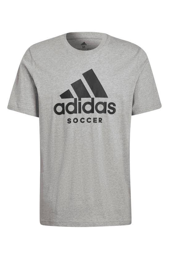 Adidas Originals Soccer Graphic T-shirt In Medium Grey Heather