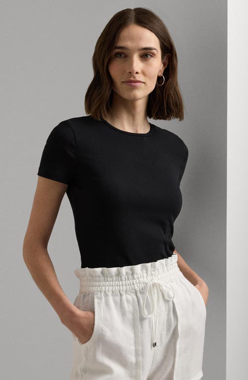 Shop Lauren Ralph Lauren Cotton Blend T-shirt In Polo Black