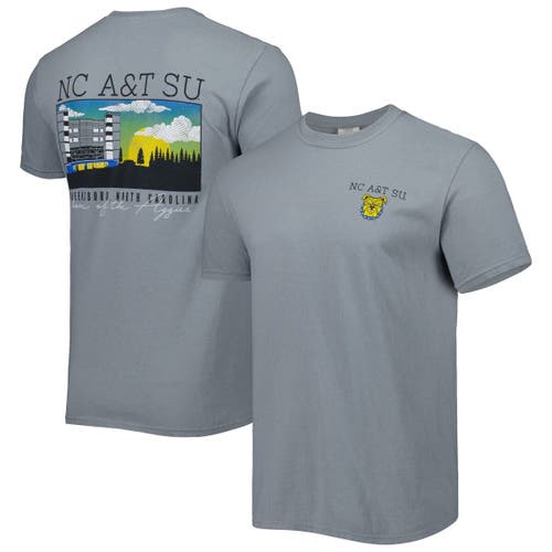 IMAGE ONE Men's Gray North Carolina A & T Aggies Campus Scenery Comfort Color T-Shirt