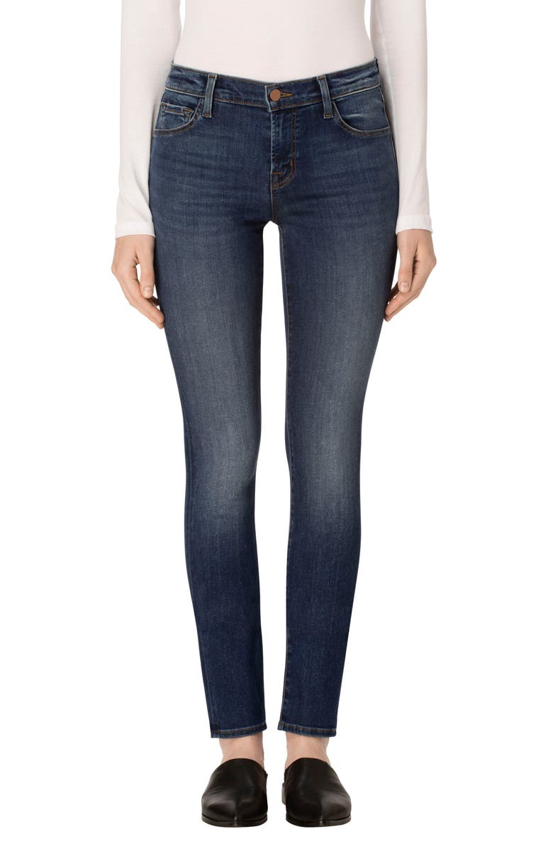 J BRAND Mid Rise Super Skinny Jeans, Main, color, SURREY LANE