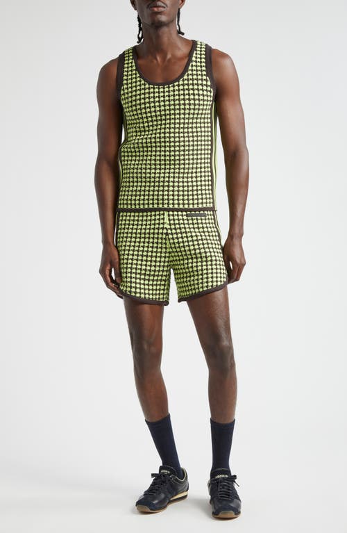 Shop Y-3 Adidas X Wales Bonner X Wales Bonner Textured Sweater Tank In Semi Frozen Yellow/night Brown