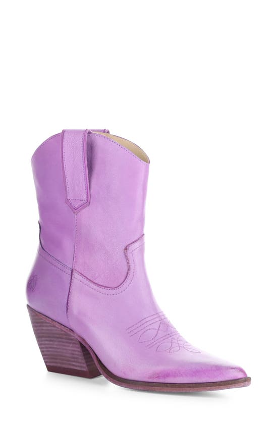 Shop Fly London Wofy Pointed Toe Western Boot In Violet Velvet