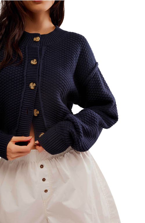 Free People Lila Crop Cardigan In Sky Captain