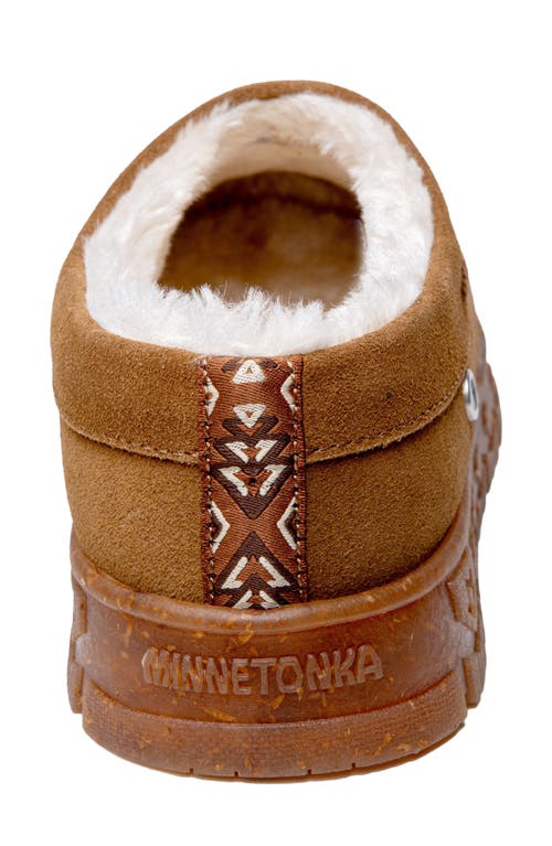 Shop Minnetonka Neva Faux Fur Lined Slipper In Tan