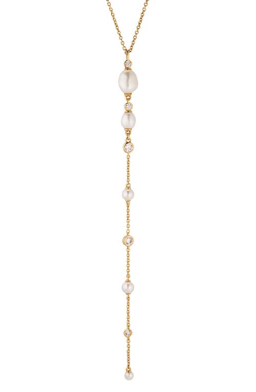 Shop Nadri Siren Cultured Pearl Layered Y-necklace In Gold