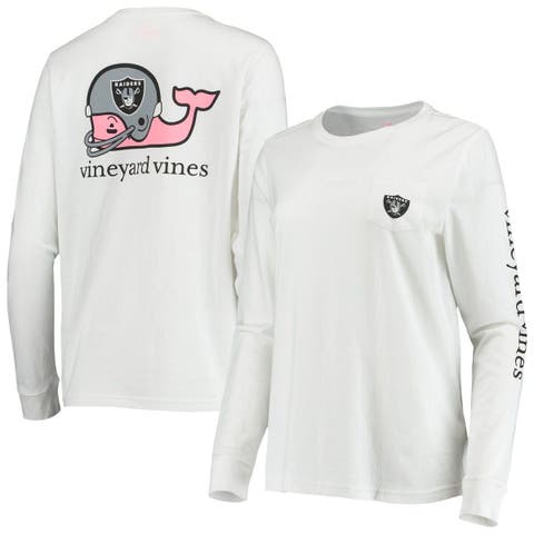 Women's Vineyard Vines White Las Vegas Raiders Helmet Long Sleeve T-Shirt