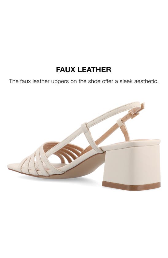 Shop Journee Collection Shayana Block Heel Slingback Sandal In Bone