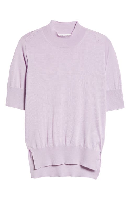 Shop Jil Sander Seamless Short Sleeve Cashmere, Wool & Silk Sweater In Lilac Sky