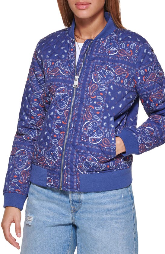 Levi's® Quilted Bomber Jacket In Blue Print