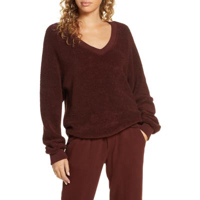 Groceries Apparel Texture Organic Cotton Sweatshirt, Burgundy