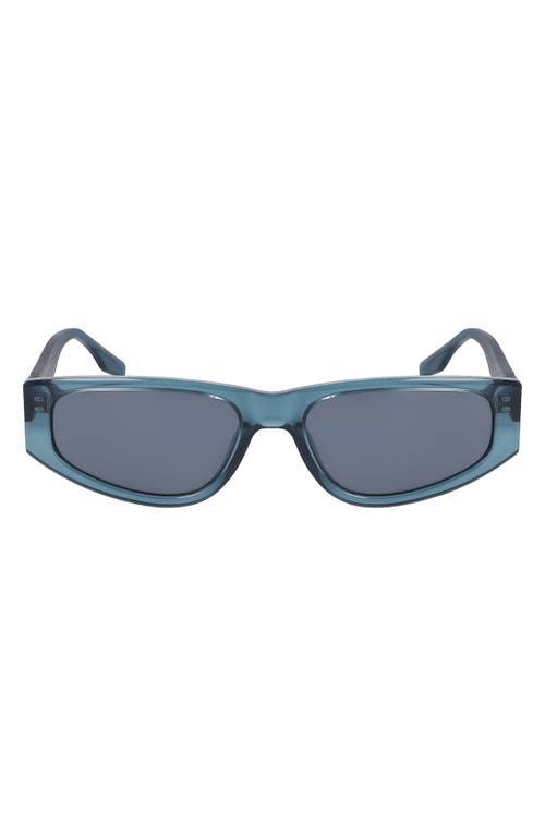 Fluidity 56mm Rectangular Sunglasses in Crystal Deep Sleep