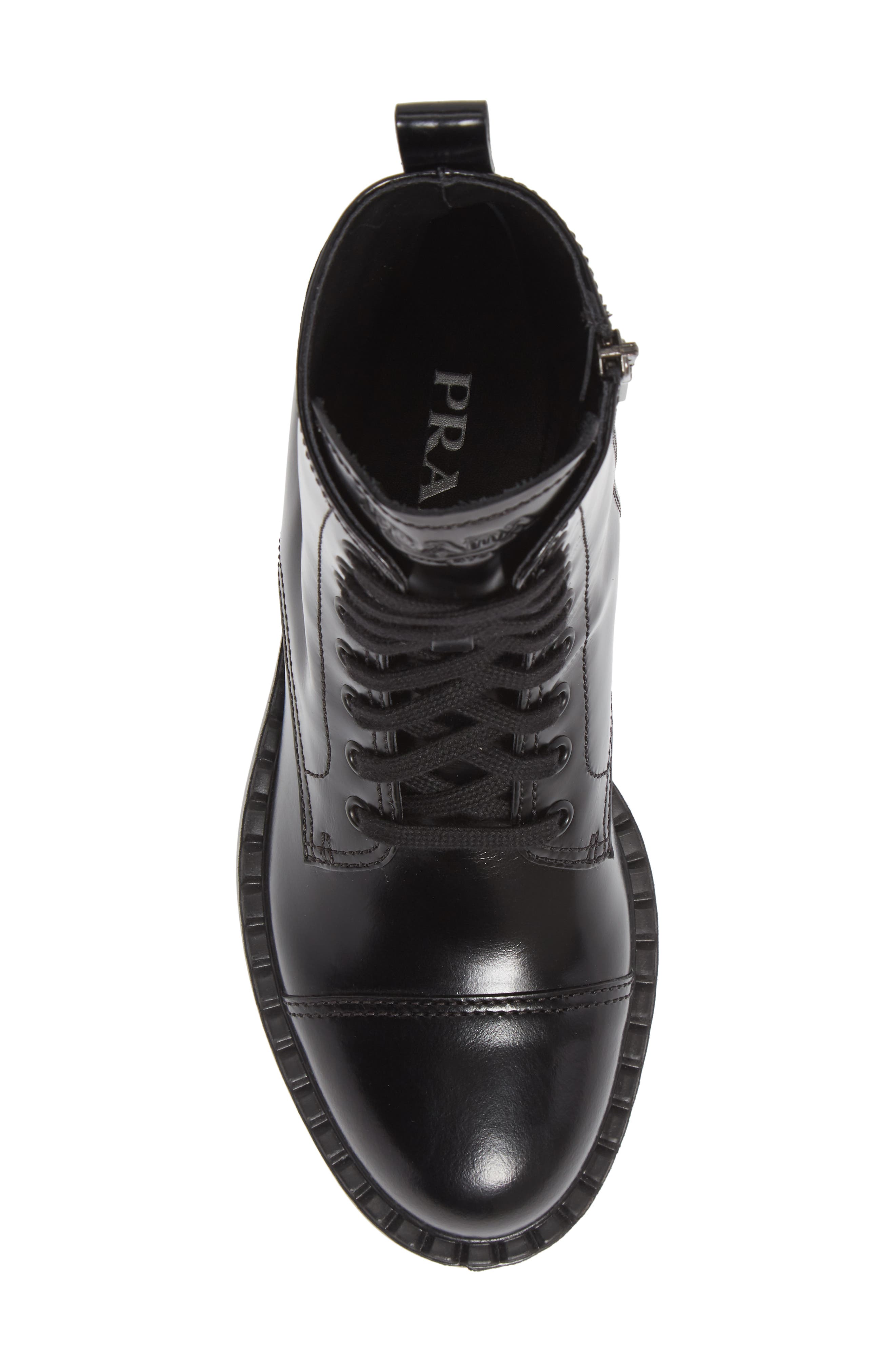 prada chocolate combat boot