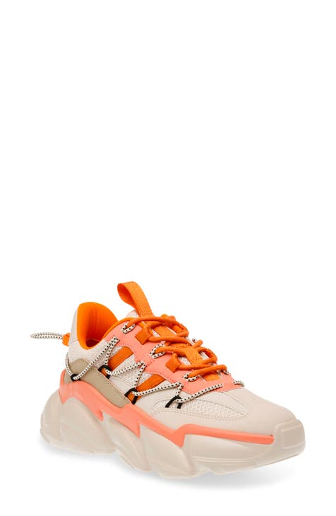 Orange and white tennis fashion shoes