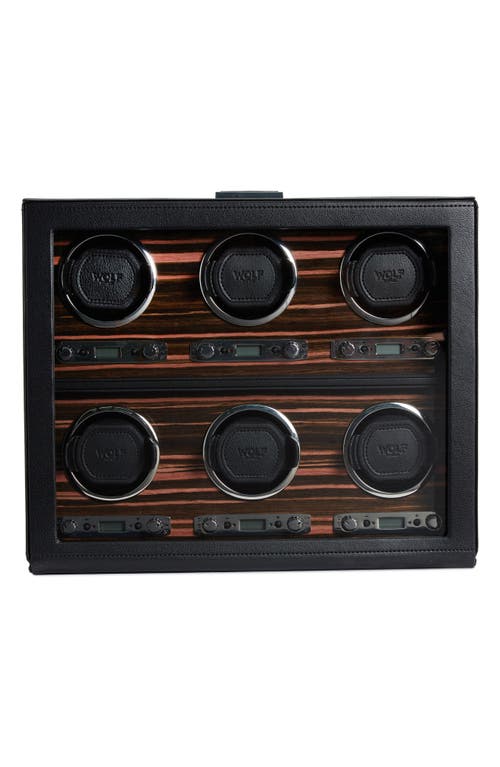 Wolf Roadster 6-watch Winder & Case In Black