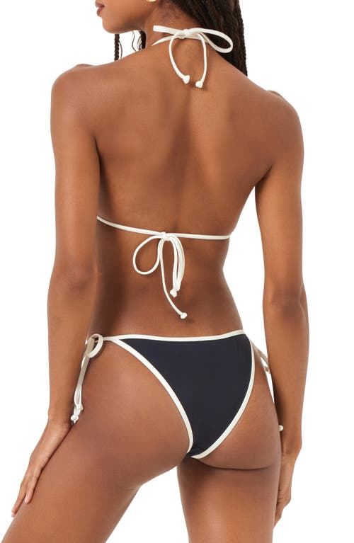 Shop L*space Lspace Levy Bitsy String Bikini Bottoms In Black/cream