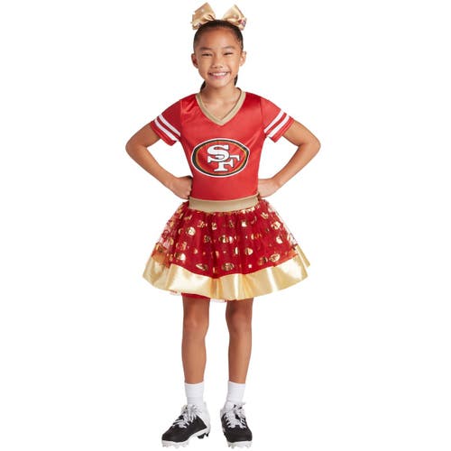 JERRY LEIGH Girls Youth Scarlet San Francisco 49ers Tutu Tailgate Game Day V-Neck Costume