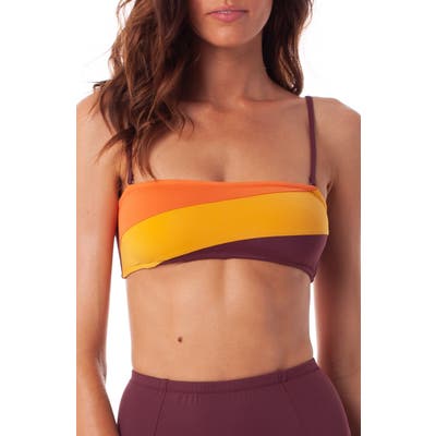 Rhythm North Shore Bandeau Bikini Top, Burgundy