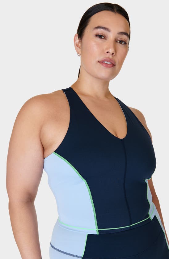 Shop Sweaty Betty Power Racerback Tank In Breeze Blue