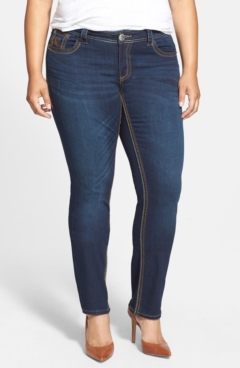 Seven7 Straight Leg Stretch Jeans (Beatnik) (Plus Size) | Nordstrom