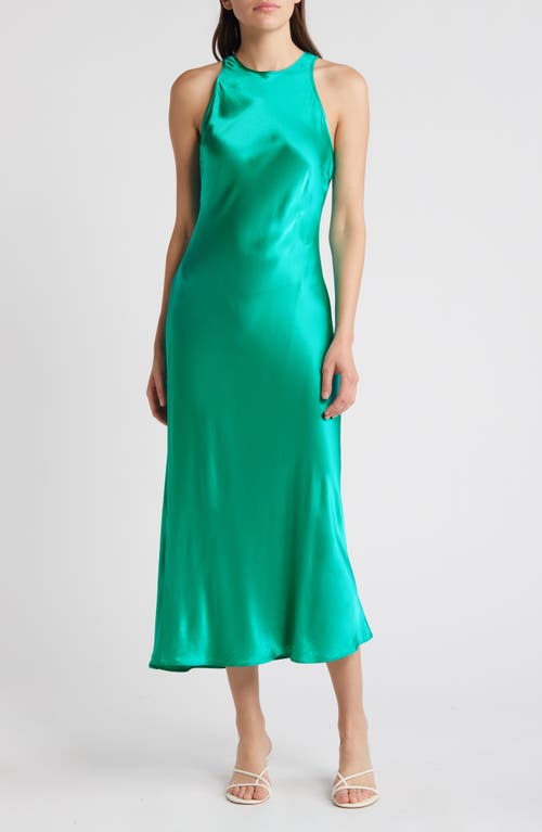 Rails Solene Sleeveless Satin Midi Dress In Jade